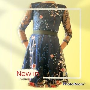 Embroidered Floral Mini Dress